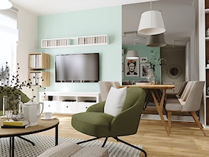 Niewielki salon w odcieniach pastelowych - Salon, styl skandynawski - zdjęcie od Koko Design Urszula Kareta-Powys