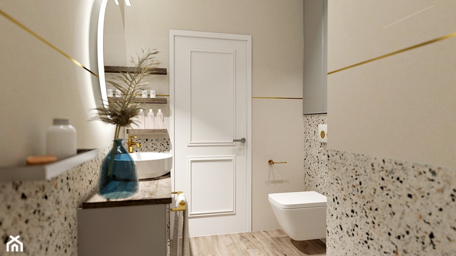 mała łazienka z kabiną prysznicową - Łazienka, styl nowoczesny - zdjęcie od Koko Design Urszula Kareta-Powys