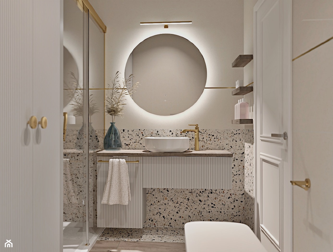 mała łazienka z kabiną prysznicową - Łazienka, styl nowoczesny - zdjęcie od Koko Design Urszula Kareta-Powys - Homebook