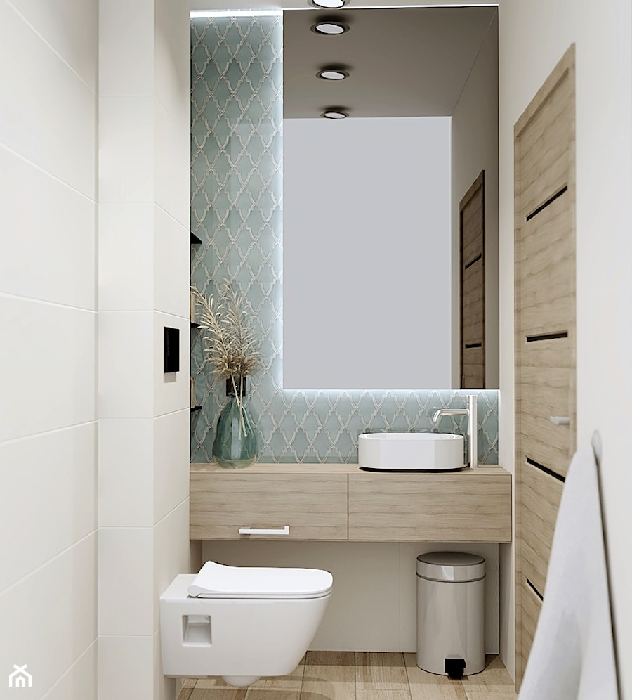 mała łazienka z mozaiką #raw decor - zdjęcie od Koko Design Urszula Kareta-Powys