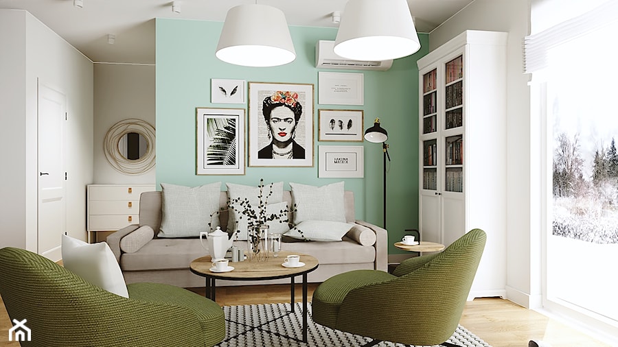 Niewielki salon w odcieniach pastelowych - Salon, styl skandynawski - zdjęcie od Koko Design Urszula Kareta-Powys