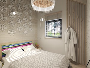 Dom letniskowy na wynajem - Mała szara sypialnia na poddaszu, styl skandynawski - zdjęcie od Agata Hann Architektura Wnętrz