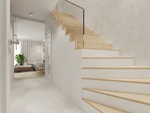 Mieszkanie w Słupsku w zabudowie szeregowej - Średni biały hol / przedpokój, styl skandynawski - zdjęcie od Agata Hann Architektura Wnętrz