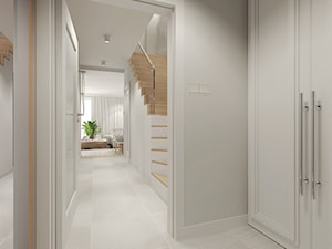 Mieszkanie w Słupsku w zabudowie szeregowej - Średni biały hol / przedpokój, styl skandynawski - zdjęcie od Agata Hann Architektura Wnętrz