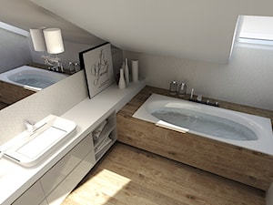 Średnia na poddaszu łazienka, styl nowoczesny - zdjęcie od Agata Hann Architektura Wnętrz