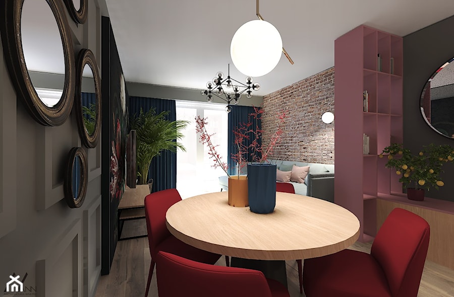 Mieszkanie z akcentem flamandzkim - Mały szary salon z jadalnią, styl tradycyjny - zdjęcie od Agata Hann Architektura Wnętrz