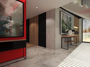 Średni czarny czerwony szary hol / przedpokój - zdjęcie od Agata Hann Architektura Wnętrz
