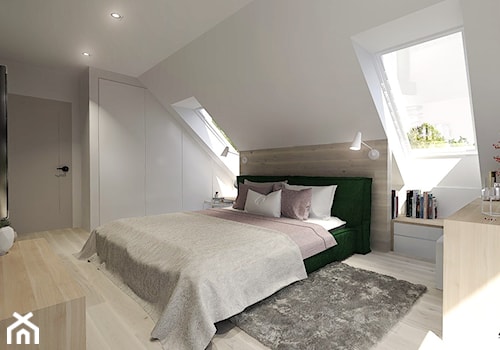 Duża biała sypialnia na poddaszu, styl vintage - zdjęcie od Agata Hann Architektura Wnętrz