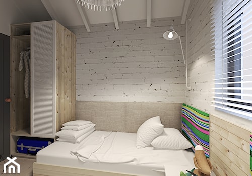 Dom letniskowy na wynajem - Mała szara sypialnia, styl skandynawski - zdjęcie od Agata Hann Architektura Wnętrz