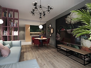 Mieszkanie z akcentem flamandzkim - Mały szary salon z jadalnią, styl tradycyjny - zdjęcie od Agata Hann Architektura Wnętrz