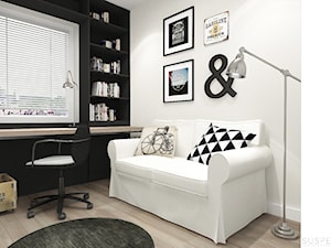 suspenzo_no.10 - Średnie z sofą z zabudowanym biurkiem białe biuro, styl industrialny - zdjęcie od suspenzo architectural group
