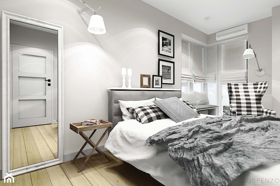 suspenzo_no.9 - Średnia biała sypialnia, styl industrialny - zdjęcie od suspenzo architectural group