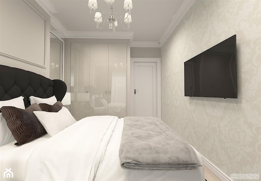 suspenzo_no.25 - Średnia biała szara sypialnia, styl tradycyjny - zdjęcie od suspenzo architectural group