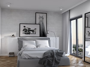 Sypialnia z dużą zabudową szaf - zdjęcie od Cloud Concept Studio
