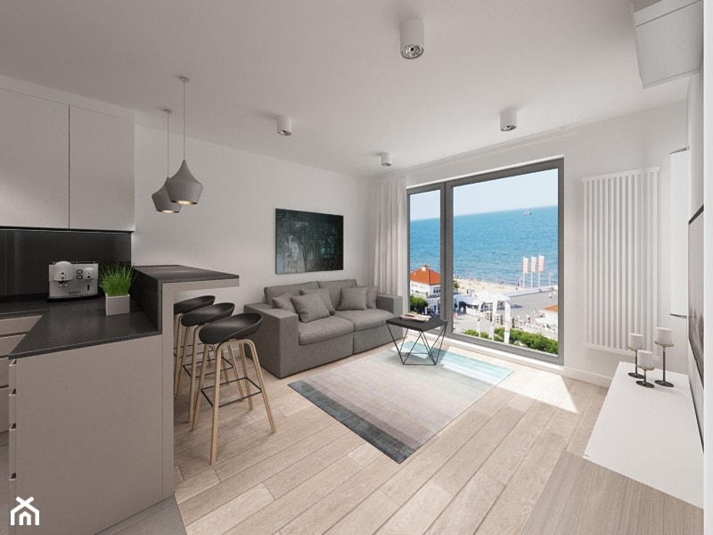 Apartament Fenix w Kołobrzegu - Salon, styl nowoczesny - zdjęcie od Cloud Concept Studio