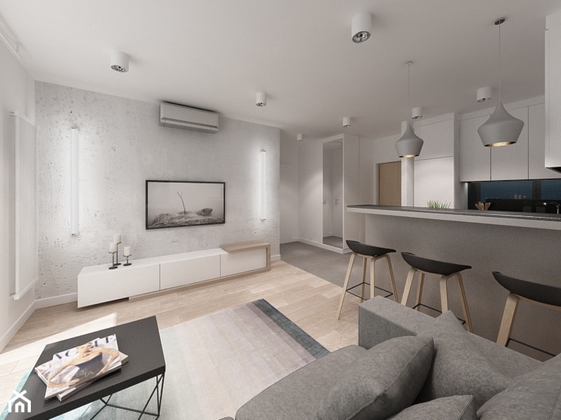 Apartament Fenix w Kołobrzegu - Salon, styl nowoczesny - zdjęcie od Cloud Concept Studio - Homebook