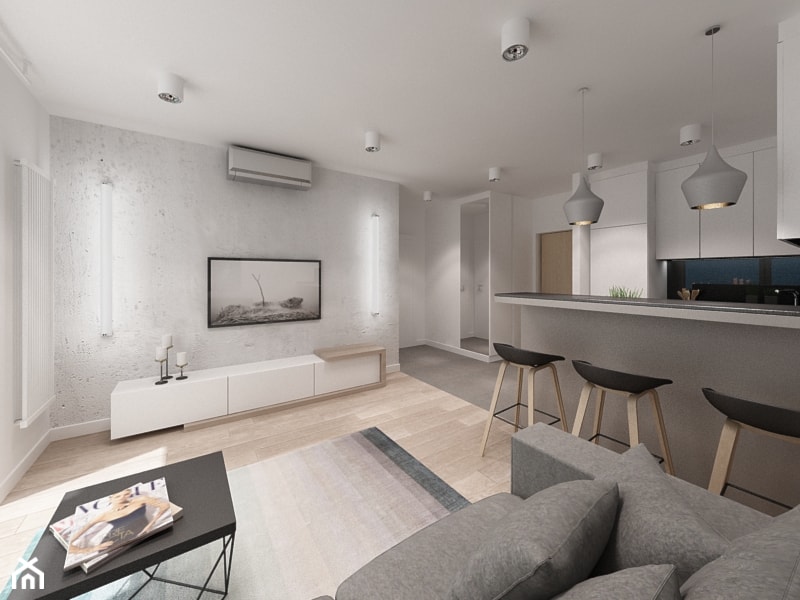 Apartament Fenix w Kołobrzegu - Salon, styl nowoczesny - zdjęcie od Cloud Concept Studio