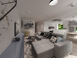 Apartament w Łodzi - Salon, styl industrialny - zdjęcie od Cloud Concept Studio
