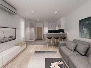 Apartament Fenix w Kołobrzegu - Salon, styl minimalistyczny - zdjęcie od Cloud Concept Studio