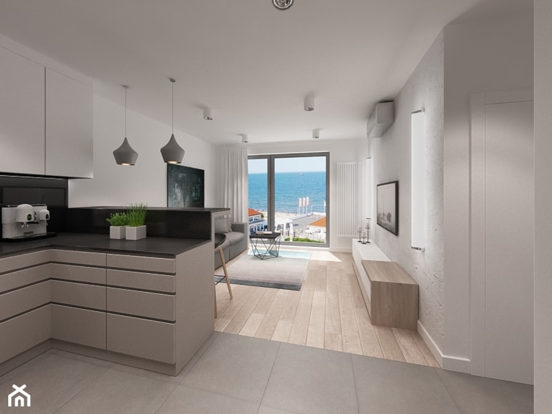 Apartament Fenix w Kołobrzegu - Salon, styl nowoczesny - zdjęcie od Cloud Concept Studio