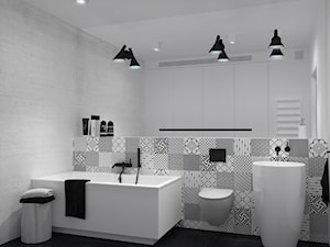 Łazienka z dużą zabudową gospodarczą - zdjęcie od Cloud Concept Studio