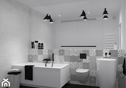 Łazienka z dużą zabudową gospodarczą - zdjęcie od Cloud Concept Studio