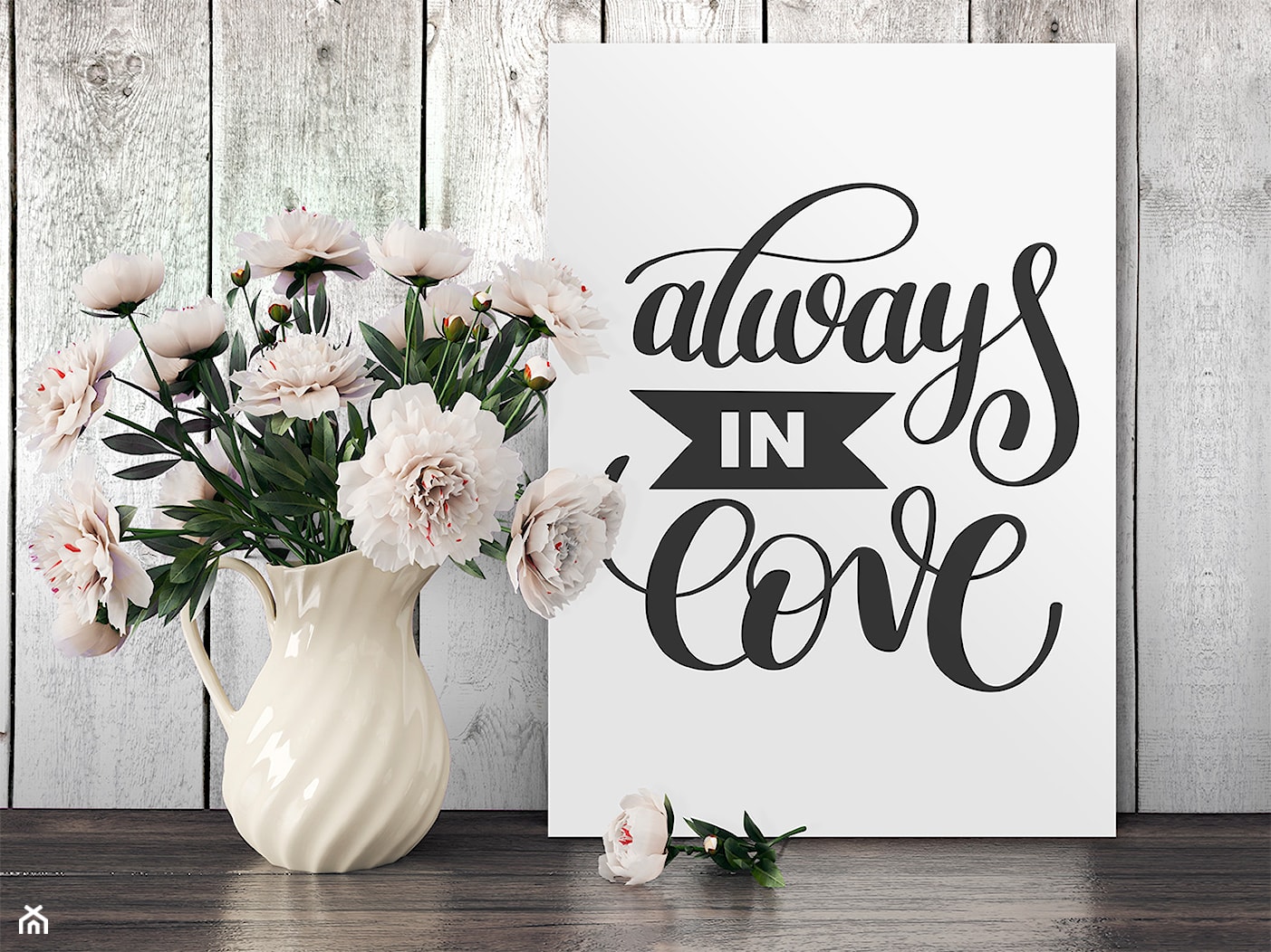 Always in love - obraz z napisem do sypialni - zdjęcie od VAKU-DSGN - Homebook