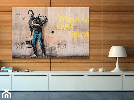 Aranżacje wnętrz - Hol / Przedpokój: BANKSY - STEVE JOBS - NOWOCZESNY OBRAZ NA PŁÓTNIE - 120X80 CM - VAKU-DSGN. Przeglądaj, dodawaj i zapisuj najlepsze zdjęcia, pomysły i inspiracje designerskie. W bazie mamy już prawie milion fotografii!