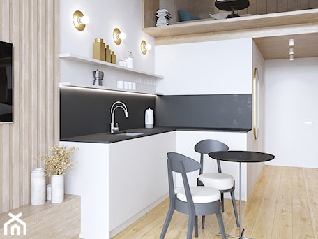 Aranżacje wnętrz - Kuchnia: Mikroapartament: miejska oaza - Kuchnia, styl minimalistyczny - Capricorn Interiors. Przeglądaj, dodawaj i zapisuj najlepsze zdjęcia, pomysły i inspiracje designerskie. W bazie mamy już prawie milion fotografii!