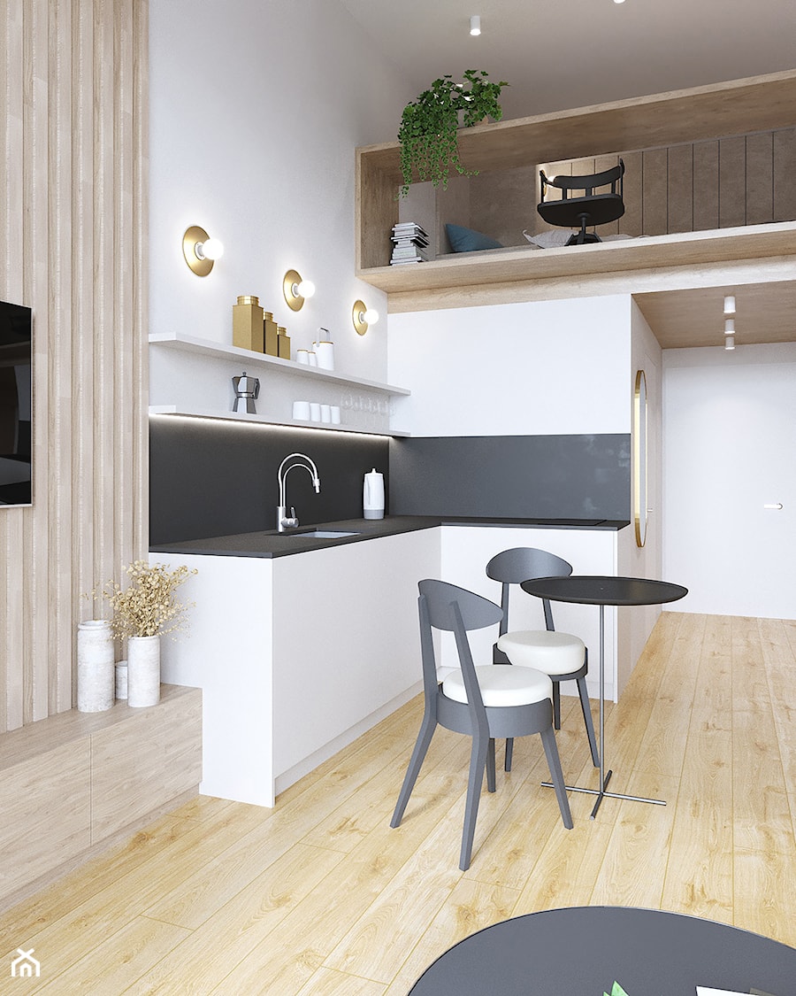 Mikroapartament: miejska oaza - Kuchnia, styl minimalistyczny - zdjęcie od Capricorn Interiors