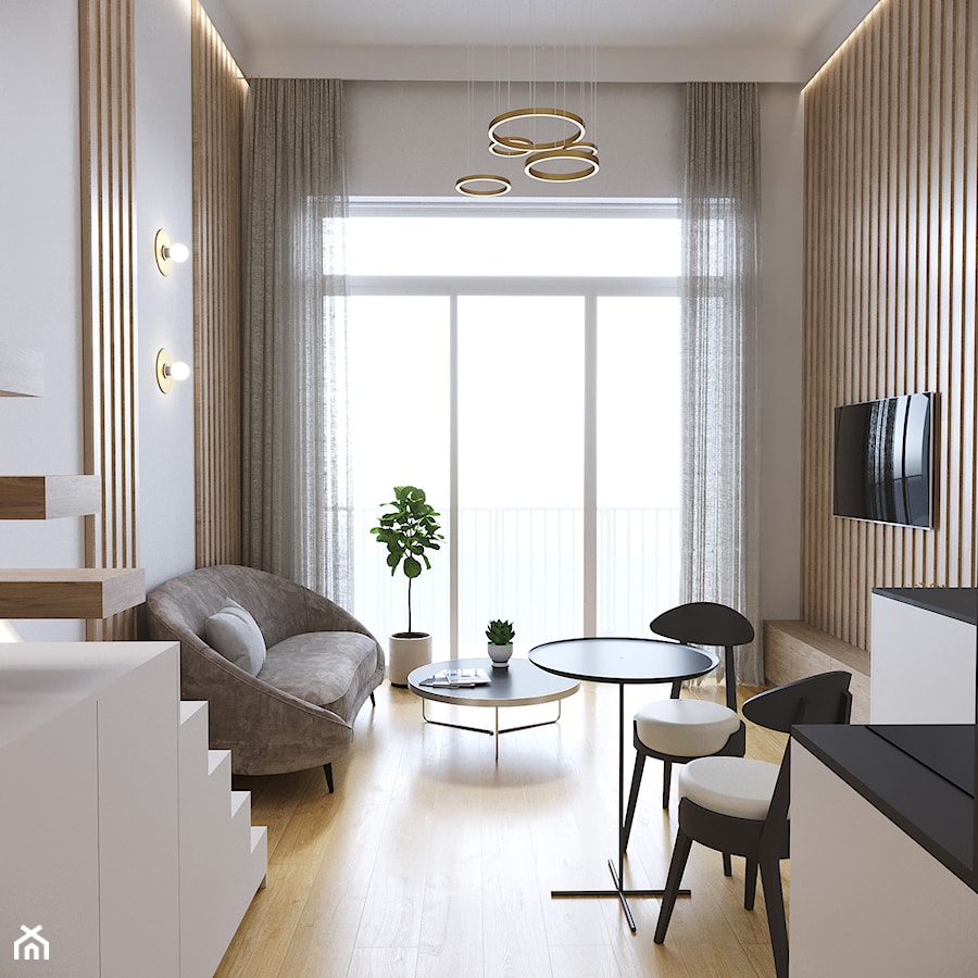 Mikroapartament: miejska oaza - Salon, styl minimalistyczny - zdjęcie od Capricorn Interiors