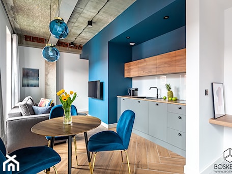 Aranżacje wnętrz - Kuchnia: Apartament Blue - BOSKE ART. Przeglądaj, dodawaj i zapisuj najlepsze zdjęcia, pomysły i inspiracje designerskie. W bazie mamy już prawie milion fotografii!