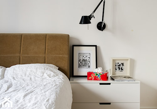 mieszkanie 80m2 - Biała sypialnia, styl skandynawski - zdjęcie od Pracownia Wielkie Rzeczy
