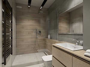 industrialnie na 48m2 - Mała łazienka w bloku bez okna, styl industrialny - zdjęcie od Pracownia Wielkie Rzeczy