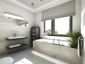 dom z elementami prowansalskimi - Średnia na poddaszu łazienka z oknem - zdjęcie od Pracownia Wielkie Rzeczy