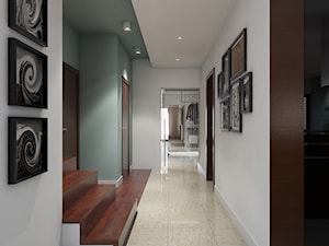 parter domu - Średni biały zielony hol / przedpokój, styl nowoczesny - zdjęcie od Pracownia Wielkie Rzeczy