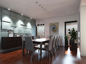 parter domu - Średnia szara jadalnia jako osobne pomieszczenie, styl nowoczesny - zdjęcie od Pracownia Wielkie Rzeczy