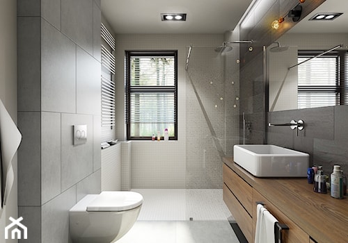 metamorfoza łazienki - Średnia z punktowym oświetleniem łazienka z oknem, styl nowoczesny - zdjęcie od Pracownia Wielkie Rzeczy