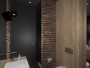 Mieszkanie w Warszawie - Średnia na poddaszu bez okna z lustrem z punktowym oświetleniem łazienka, styl industrialny - zdjęcie od APA TROJANOWSCY