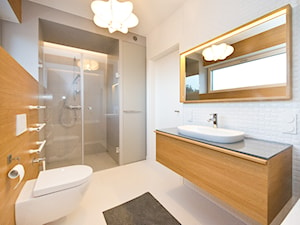 Łazienka, toaleta - Średnia z lustrem łazienka z oknem, styl nowoczesny - zdjęcie od Fawre s.c.