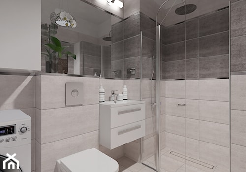 Łazienki 003 - Średnia bez okna z pralką / suszarką łazienka, styl nowoczesny - zdjęcie od YOANdesign Joanna Glinkowska-Garwicka