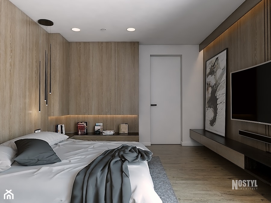 INTERIOR [ 01 ] 2019 - Średnia biała sypialnia, styl nowoczesny - zdjęcie od Manufaktura Projektów