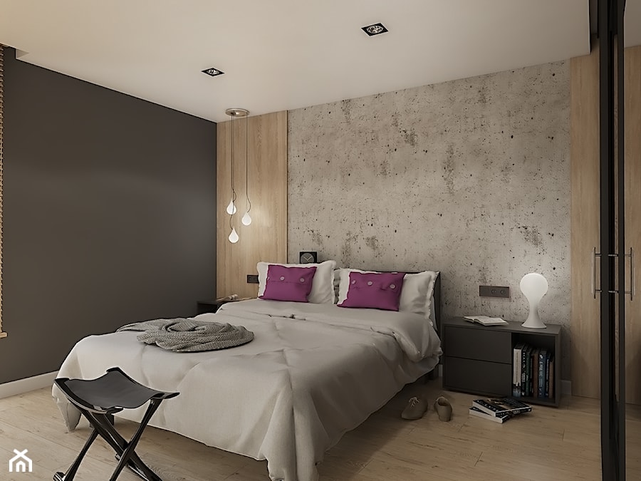 INTERIOR I 1 I 2018 - Średnia szara sypialnia, styl nowoczesny - zdjęcie od Manufaktura Projektów