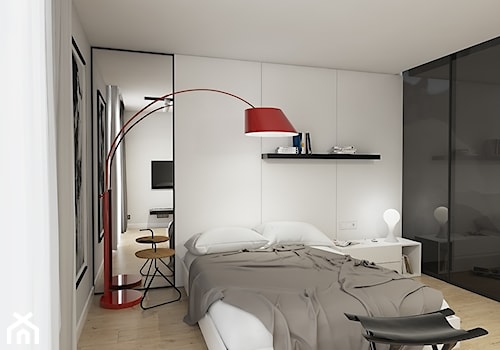 INTERIOR I 1 I 2018 - Średnia biała sypialnia, styl nowoczesny - zdjęcie od Manufaktura Projektów