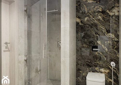 INTERIOR | bathroom stone titanio - Średnia bez okna łazienka, styl nowoczesny - zdjęcie od Manufaktura Projektów