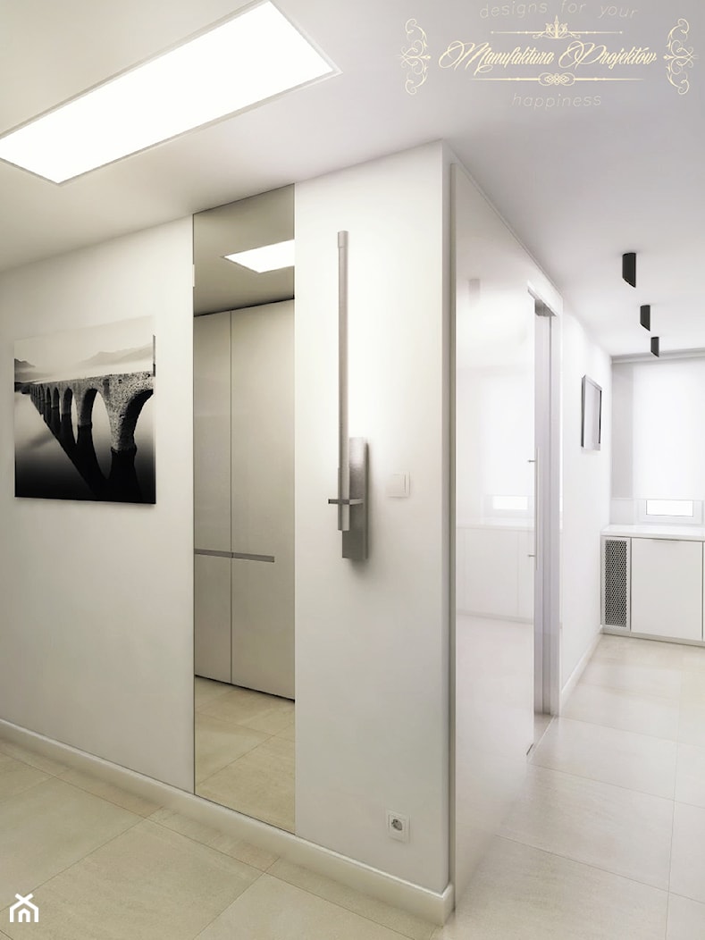 Mały Apartament - Średni biały hol / przedpokój, styl nowoczesny - zdjęcie od Manufaktura Projektów - Homebook