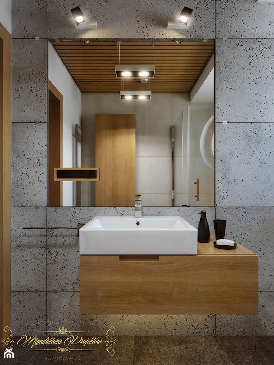 Beton architektoniczny w łazience - Łazienka, styl nowoczesny - zdjęcie od Manufaktura Projektów