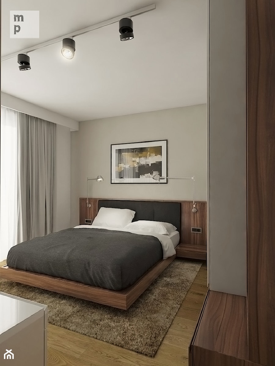 INTERIOR | Mieszkanie - Warszawa - Średnia biała sypialnia, styl nowoczesny - zdjęcie od Manufaktura Projektów