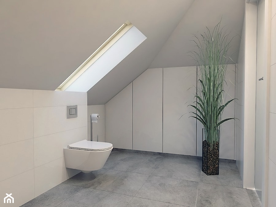BATHROOM I 4 I 2018 - Średnia na poddaszu łazienka, styl minimalistyczny - zdjęcie od Manufaktura Projektów