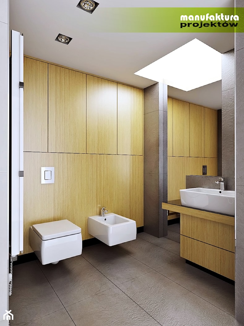 Drewno w łazienkach - Łazienka, styl nowoczesny - zdjęcie od Manufaktura Projektów - Homebook